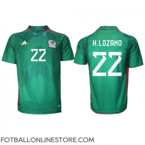 Billige Mexico Hirving Lozano #22 Hjemmetrøye VM 2022 Kortermet